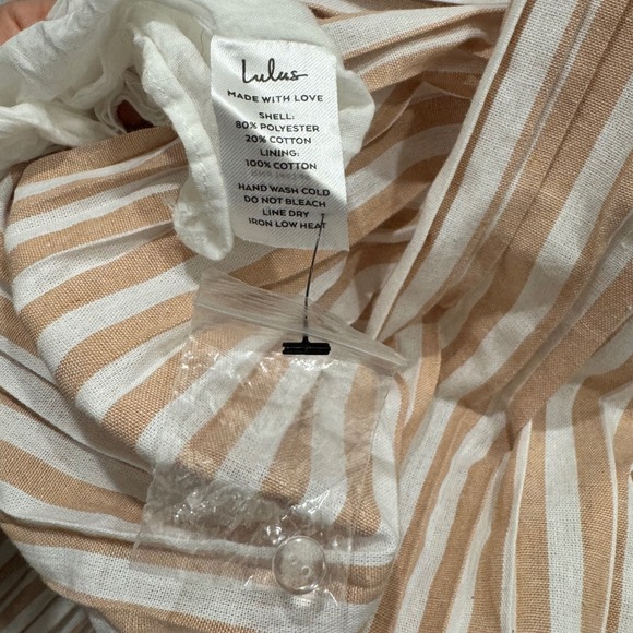 Lulu's Beach Town Bound Ivory Striped Pleated Midi Dress, Size Small, Worn Once! - Picture 12 of 14